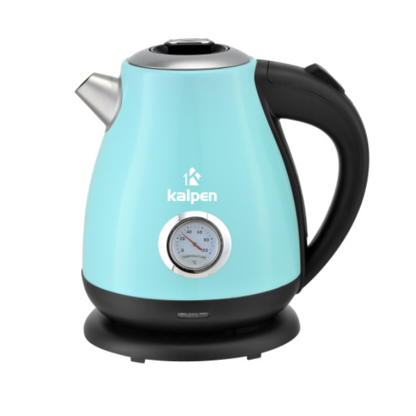 Ấm siêu tốc Kalpen KK91 dung tích 1.7L-2200W kèm đồng hồ đo nhiệt độ nước, ấm đun nước ruột inox 304, phong cách cổ điển